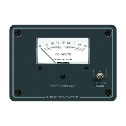 Blue Sea Systems 8015 DC Analog Voltmeter with Panel for Battery Monitoring