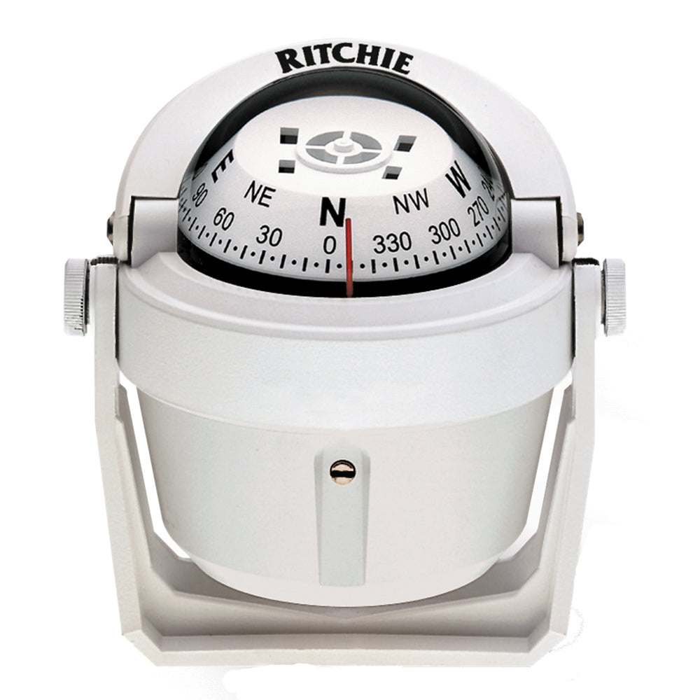 Ritchie B-51W Explorer Compass with Bracket Mount and White Finish
