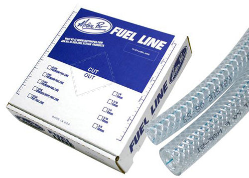 MOTION PRO Braided Vinyl Fuel Line 1/4 Inch ID x 25 Feet - Durable Fuel Line Hose