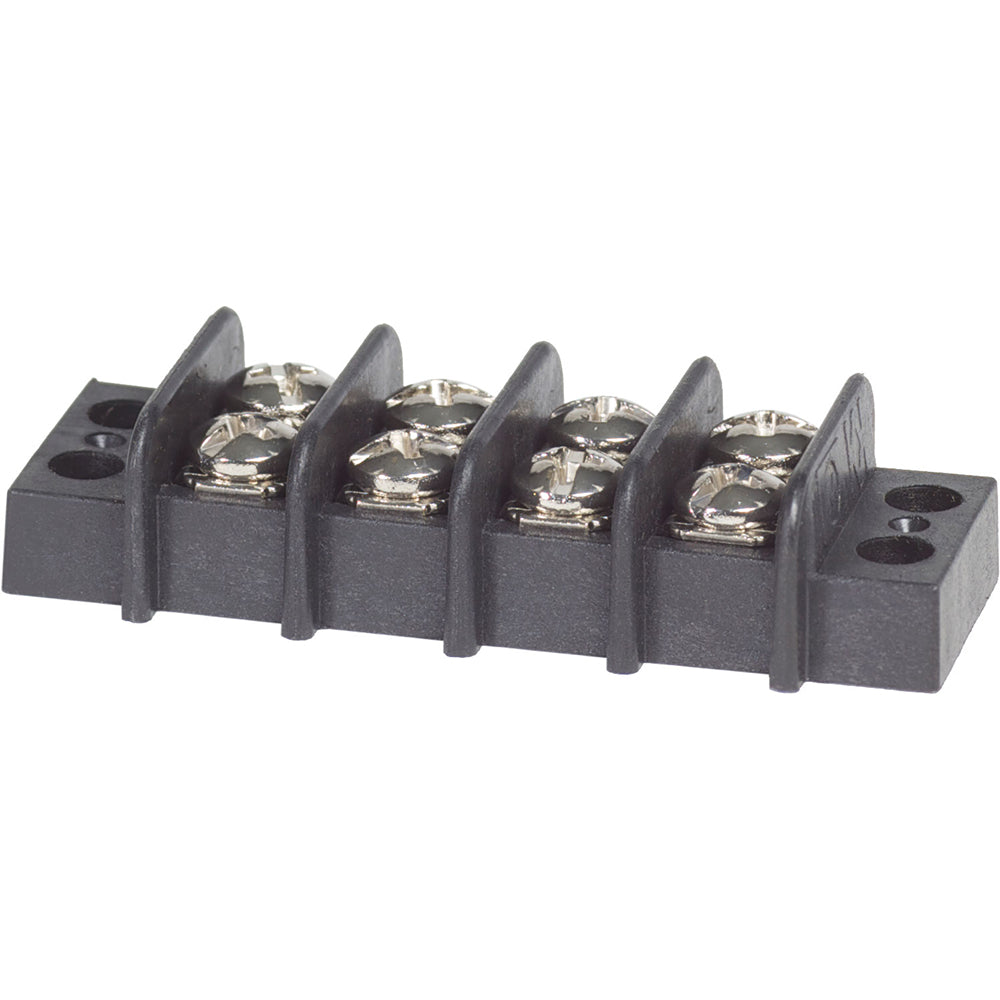 Blue Sea Systems 2404 Terminal Block, Black, 20 Amp, 4 Circuits