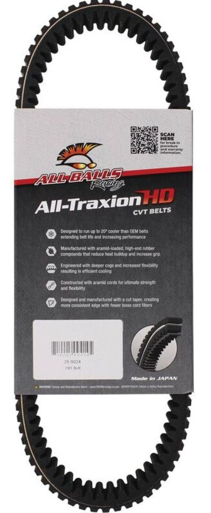 All Balls Racing All-Traxion HD CVT Belt - Part Number 25-9024