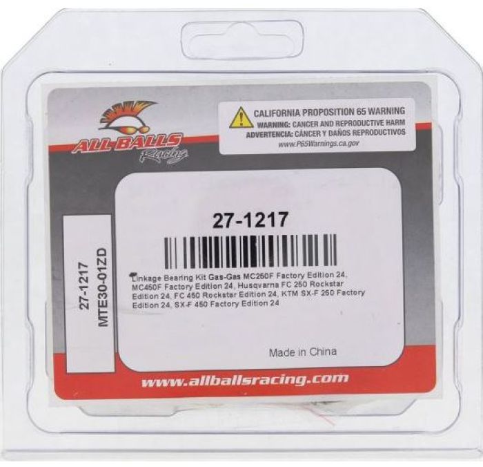 All Balls Racing Linkage Bearing Kit Part #27-1217 for Enhanced Motorcycle Performance