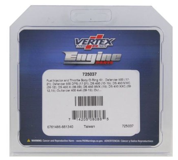 Vertex Fuel Injector and Throttle Body O-Ring Kit Part 725037