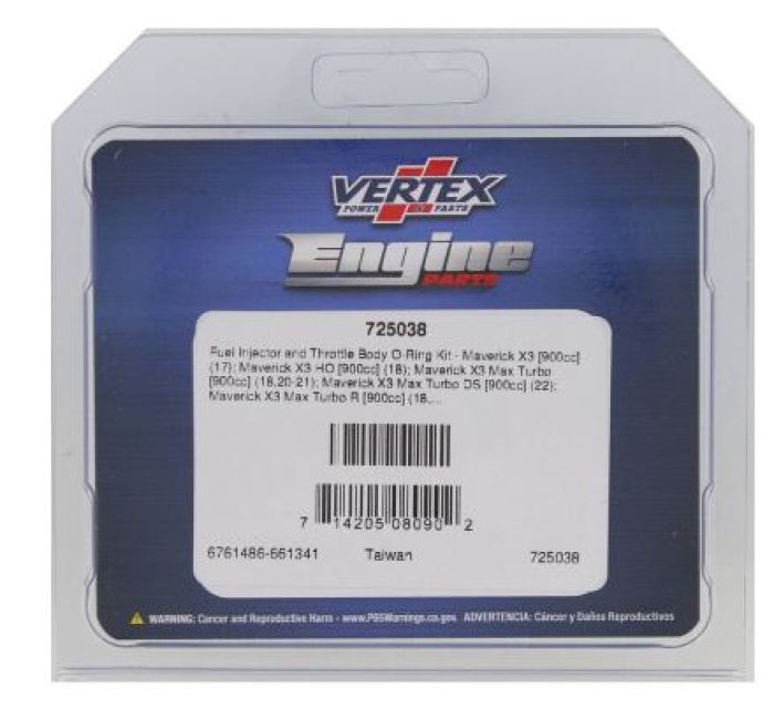 Vertex Fuel Injector and Throttle Body O-Ring Kit (Part #725038)