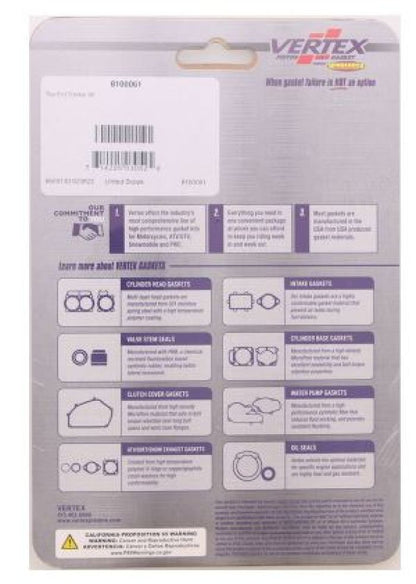 Vertex Top End Gasket Kit Part #8100061 for Engine Maintenance