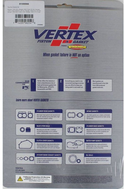 VERTEX Top End Gasket Kit 8100066 for Outboard Engines