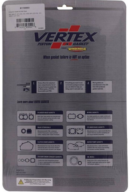Vertex Complete Gasket Kit with Seals - Part #8110053