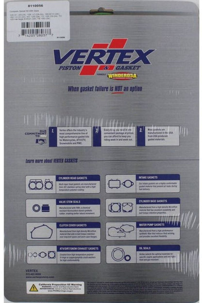Vertex Complete Gasket Kit with Seals - Part Number 8110056