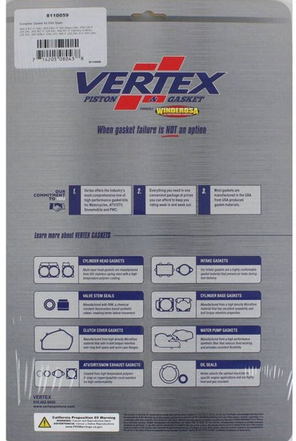 Vertex Complete Gasket Kit with Seals - Part Number 8110059