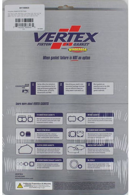 Vertex Complete Gasket Kit with Seals - Part Number 8110063