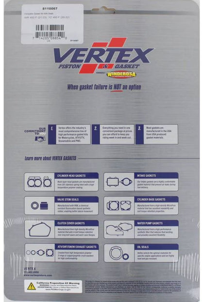 Vertex Complete Gasket Kit with Seals - Part #8110067