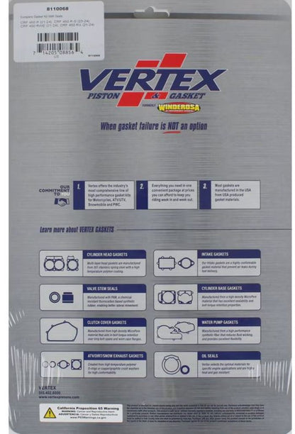 Vertex Complete Gasket Kit with Seals - Part 8110068