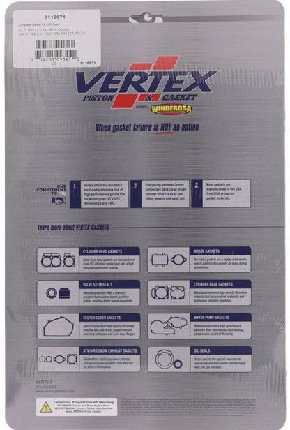 Vertex Complete Gasket Kit with Seals - Part 8110071