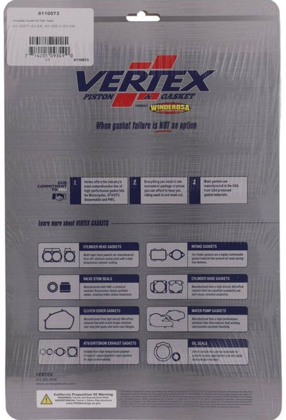 Vertex Complete Gasket Kit with Seals - Part Number 8110073