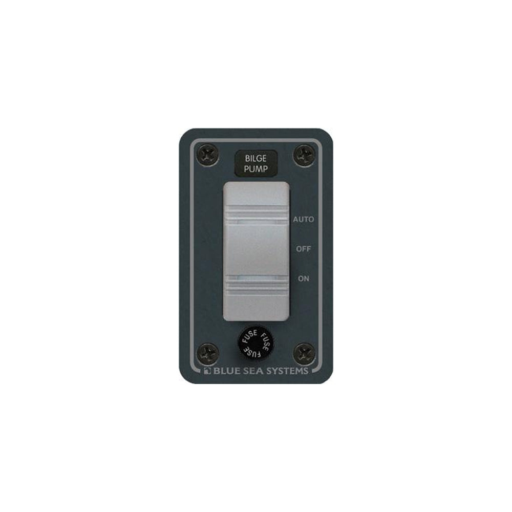 Blue Sea Systems 8263 Contura Single Bilge Pump Control Panel – Waterproof 12/24V DC Switch with Fuse Holder