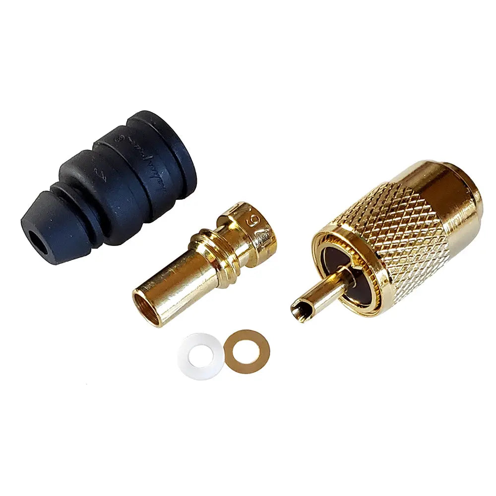 Shakespeare PL-259-8X-G Solder-Type Marine Coaxial Connector with UG176 Adapter and DooDad Cable Strain Relief
