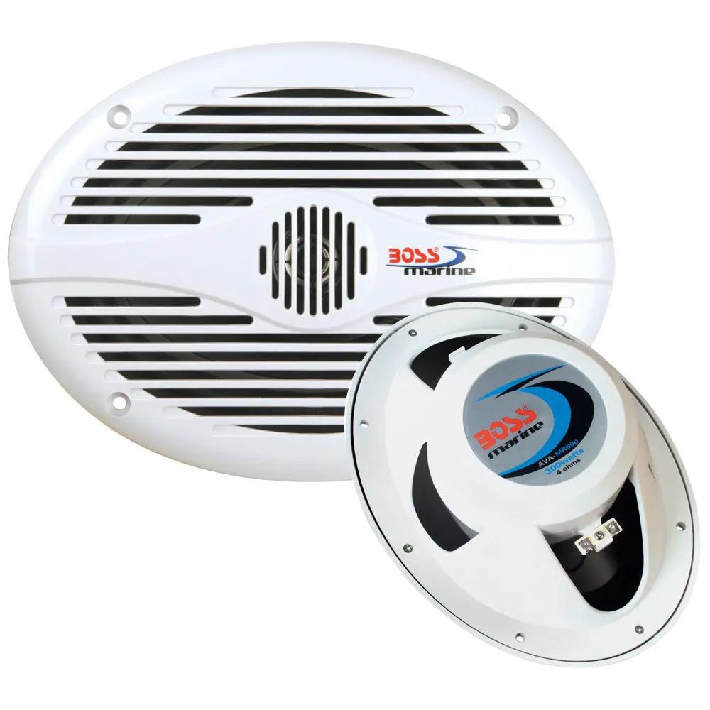 Boss Audio MR690 6 x 9 Inch Waterproof Oval Marine Speakers - White, 350W Peak Power by Boss Audio