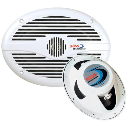 Boss Audio MR690 6 x 9 Inch Waterproof Oval Marine Speakers - White, 350W Peak Power by Boss Audio