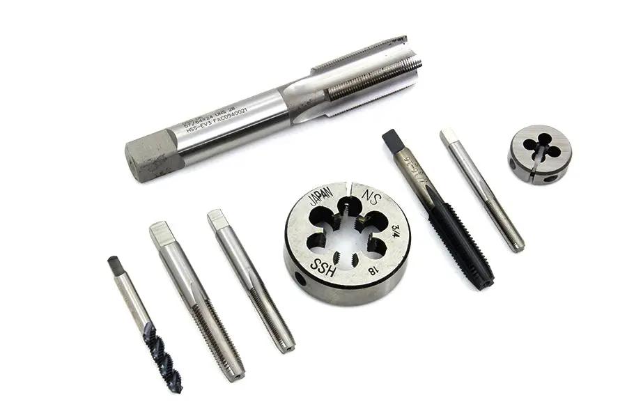 Motorshop Die Tool and Tap Set for Harley Davidson W Models - Precision Tool Kit with Headbolt, Brake Drum, Mainshaft, and Handlebar End Taps by Motorshop