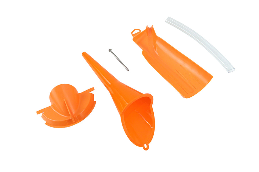 V-Twin Orange Funnel Set for Harley-Davidson Primary Oil Fill - Durable ABS Construction