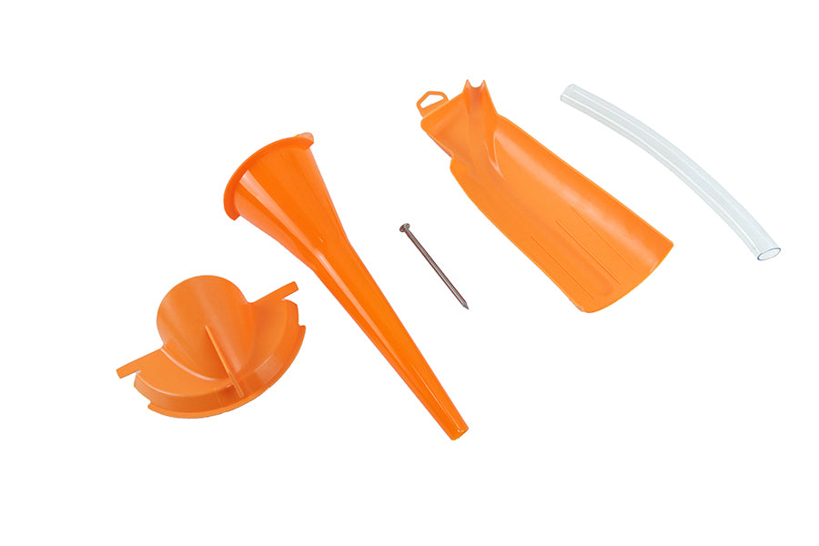 V-Twin Orange Funnel Set for Harley-Davidson Primary Oil Fill - Durable ABS Construction