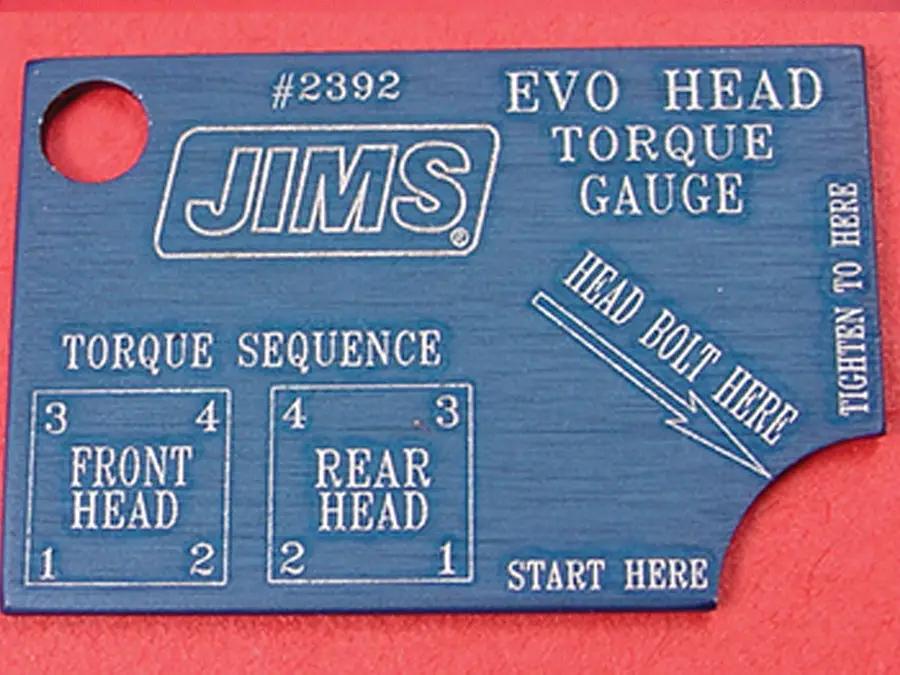 Jims Evolution Head Bolt Torque Gauge Tool Part Number 2392 for Harley Davidson FXST Models by Jims