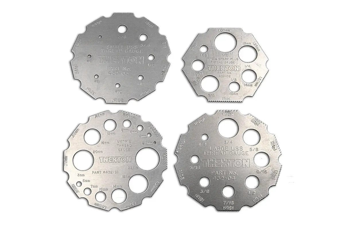 Thexton Universal Thread Gauge Set - Model 432 *MIN 12* for USS, Metric, and Spark Plug Sizes by Thexton