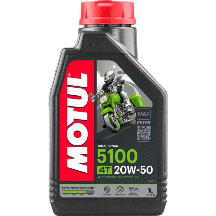 MOTUL 5100 4T 20W50 Motor Oil - 1 Liter Bottle