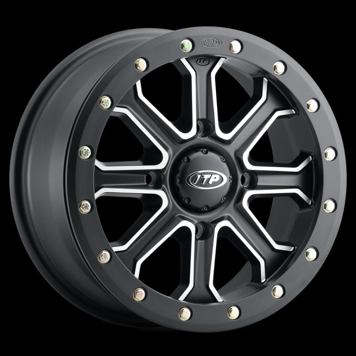 ITP Inertia Wheel 14x7 inches - Matte Black with Machined Finish, Part Number 1422526727B