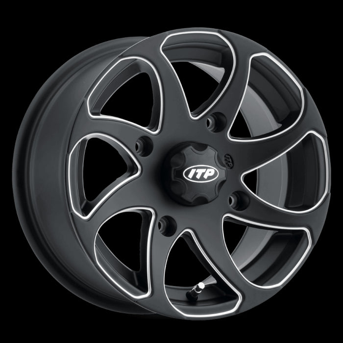 ITP Twister 14x7 Black Wheel with Milled Finish - Part Number 1422329727BR