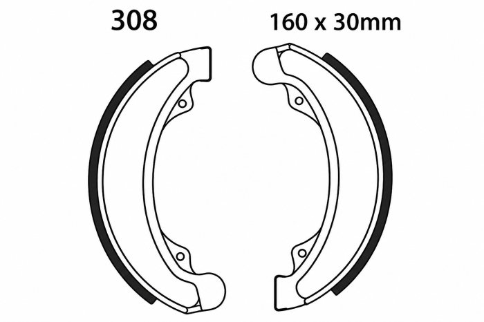EBC Brake Shoe Set Part 308 for Reliable Vehicle Performance