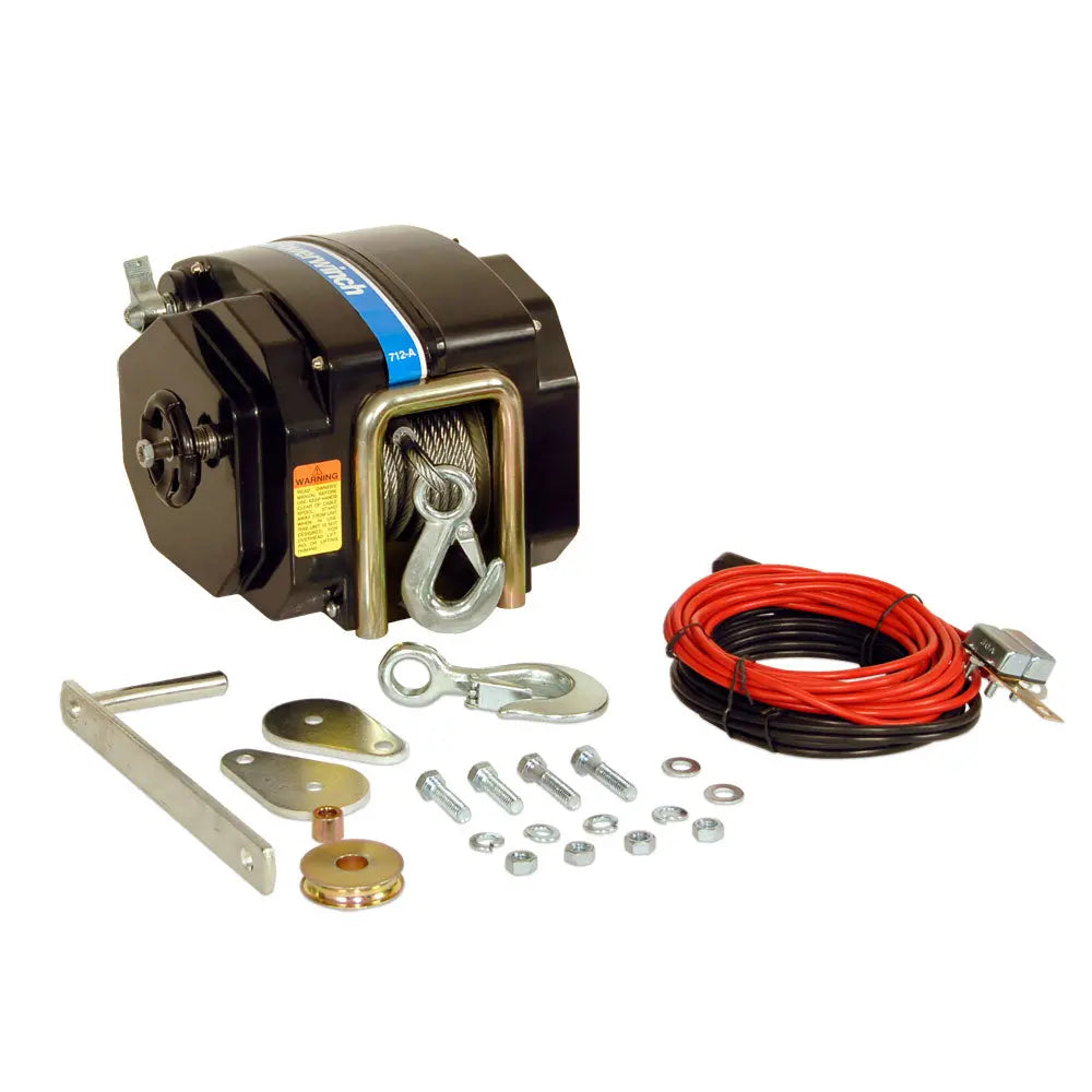 Powerwinch 712A 12V Electric Trailer Winch with Remote Control and Pulley Block