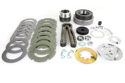 York Clutch Pack Kit for Harley Davidson FL Models - Includes Kevlar Clutch, Drum Shell, 23-Tooth Sprocket, and 82-Link Chain by York