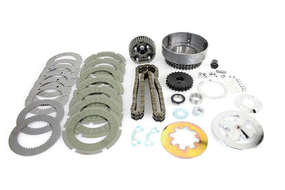 York Clutch Pack Kit for Harley Davidson FL Models - Includes Kevlar Clutch, Drum Shell, 23-Tooth Sprocket, and 82-Link Chain by York