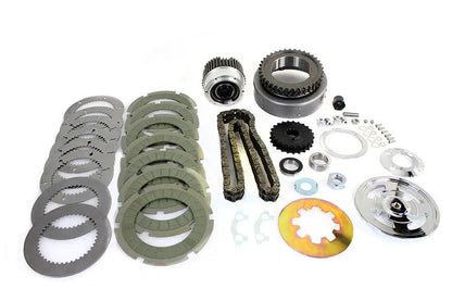 York Clutch Pack Kit for Harley Davidson FL Models - Includes Kevlar Clutch, Drum Shell, 23-Tooth Sprocket, and 82-Link Chain by York