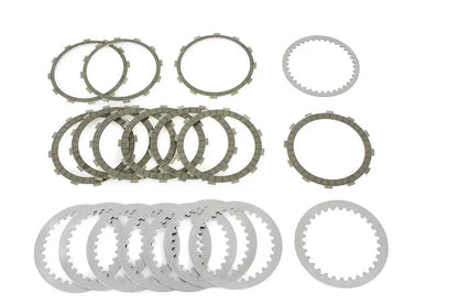 V-Twin M8 Clutch Plate Set - Includes Fiber and Steel Contact Plates for Harley Davidson FLT and FLFB Models by V-Twin
