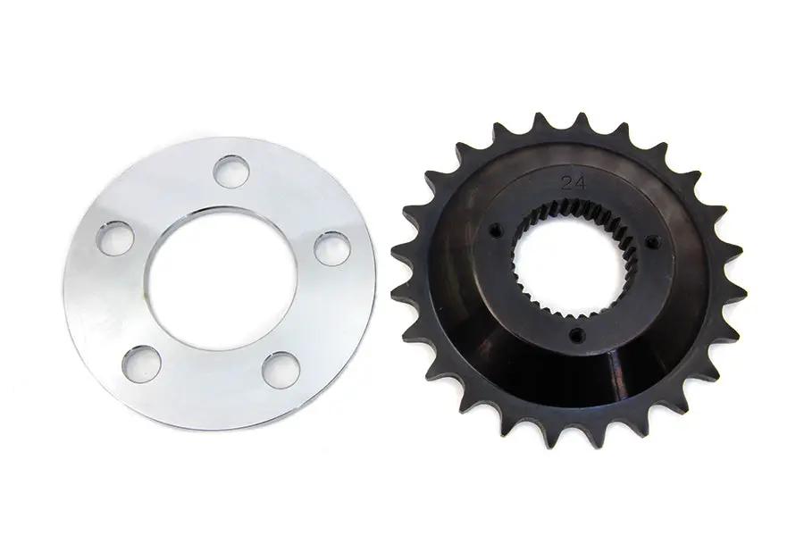 York Transmission Sprocket 24 Tooth Kit - Heavy Duty Rear Sprocket for Harley Softail and Custom Bikes by York