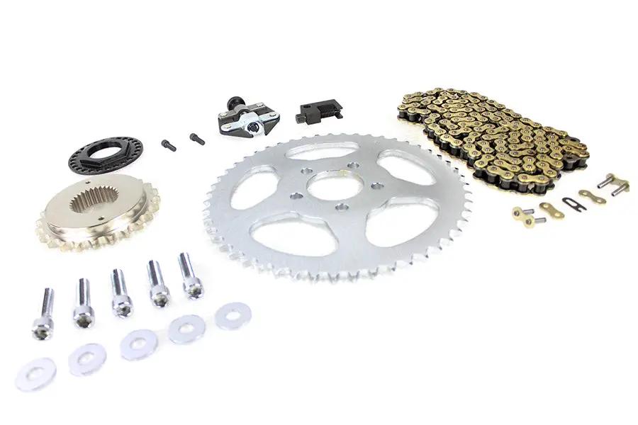 York Softail Rear Chain Drive Kit with 120-Link Rust-Resistant Gold Chain and Master Link for Harley Davidson FLST (2008-2017) by York