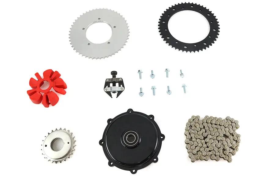 York FLT Rear Chain Drive Kit for Harley Davidson FLT Models - 120 Link Chain and Conversion Components by York