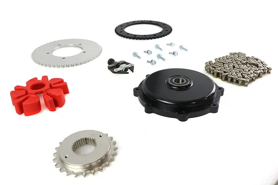 York FLT Rear Chain Drive Kit for Harley Davidson FLT Models - 120 Link Chain and Conversion Components by York