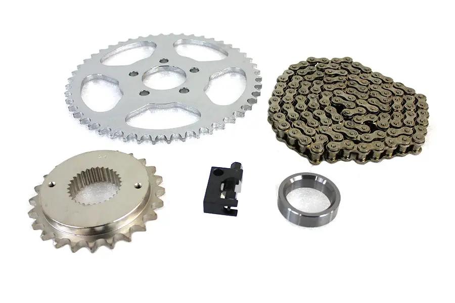 York Rear Chain Drive Kit for 2007 Harley Davidson FLT - Easy Chain Conversion with 22-tooth Front and 48-tooth Rear Sprockets by York
