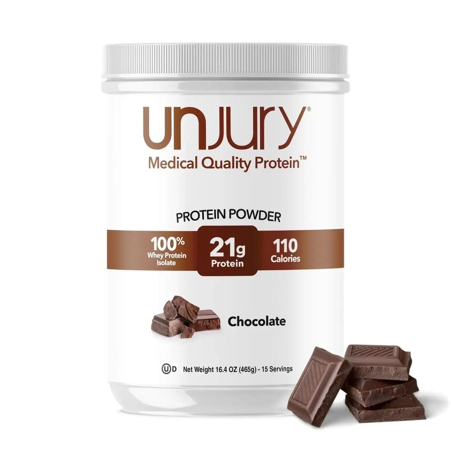 Unjury Whey Protein Powder | Chocolate Protein Powder | 21g 100% Whey Isolate Protein Powder | Low Carb and Lactose Free | Gluten Free Whey Protein Isolate | Certified Kosher | 15 Servings Atticus Goods
