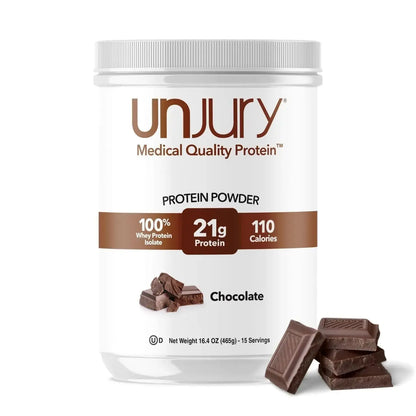 Unjury Whey Protein Powder | Chocolate Protein Powder | 21g 100% Whey Isolate Protein Powder | Low Carb and Lactose Free | Gluten Free Whey Protein Isolate | Certified Kosher | 15 Servings Atticus Goods
