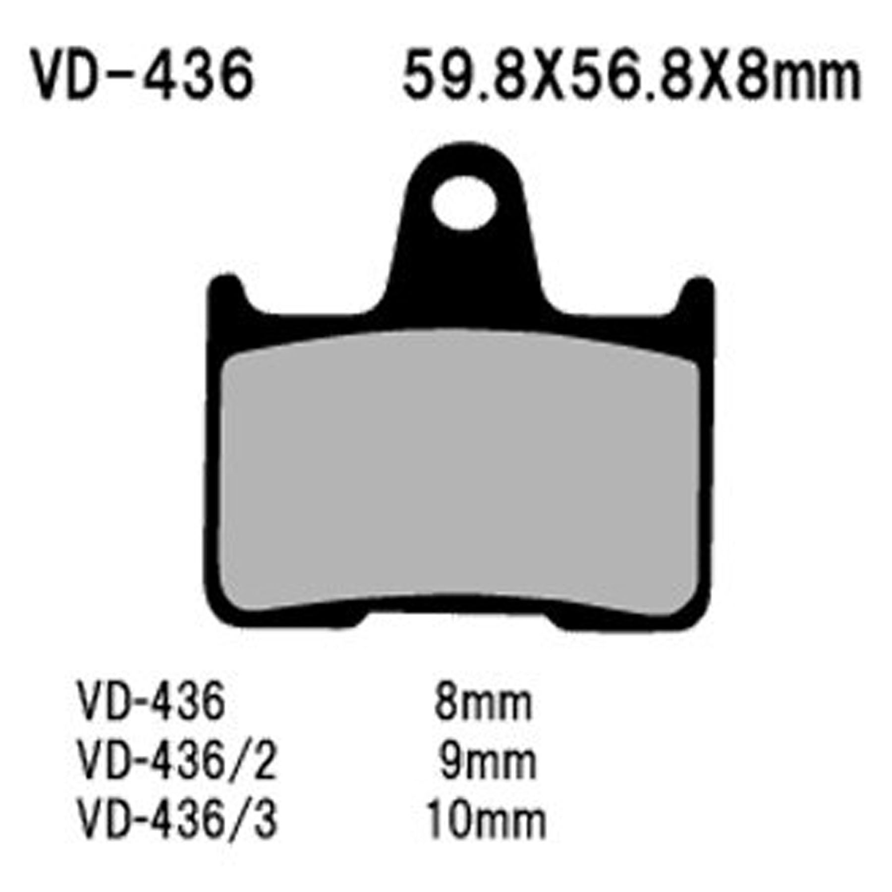 VESRAH Semi-Metallic Brake Pads VD-436/3 for Reliable Stopping Power