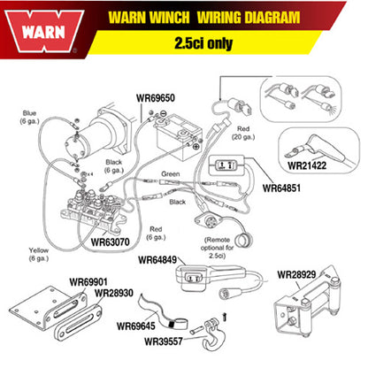 WARN 6 Gauge Black Cable - 36 Inches for Heavy-Duty Winch Applications
