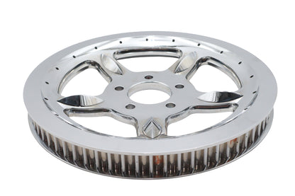 V-Twin 20-4102 Factory Sample Rear Drive Pulley, 68-Tooth Chrome