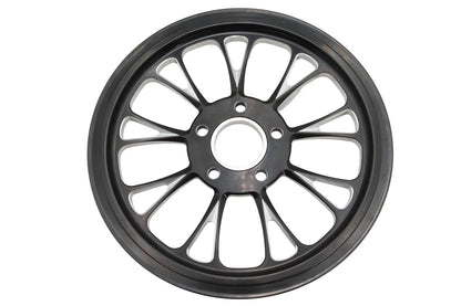 Ultima Manhattan Rear Drive Pulley 65 Tooth Black Cut - High-Performance Motorcycle Drive Component by Ultima
