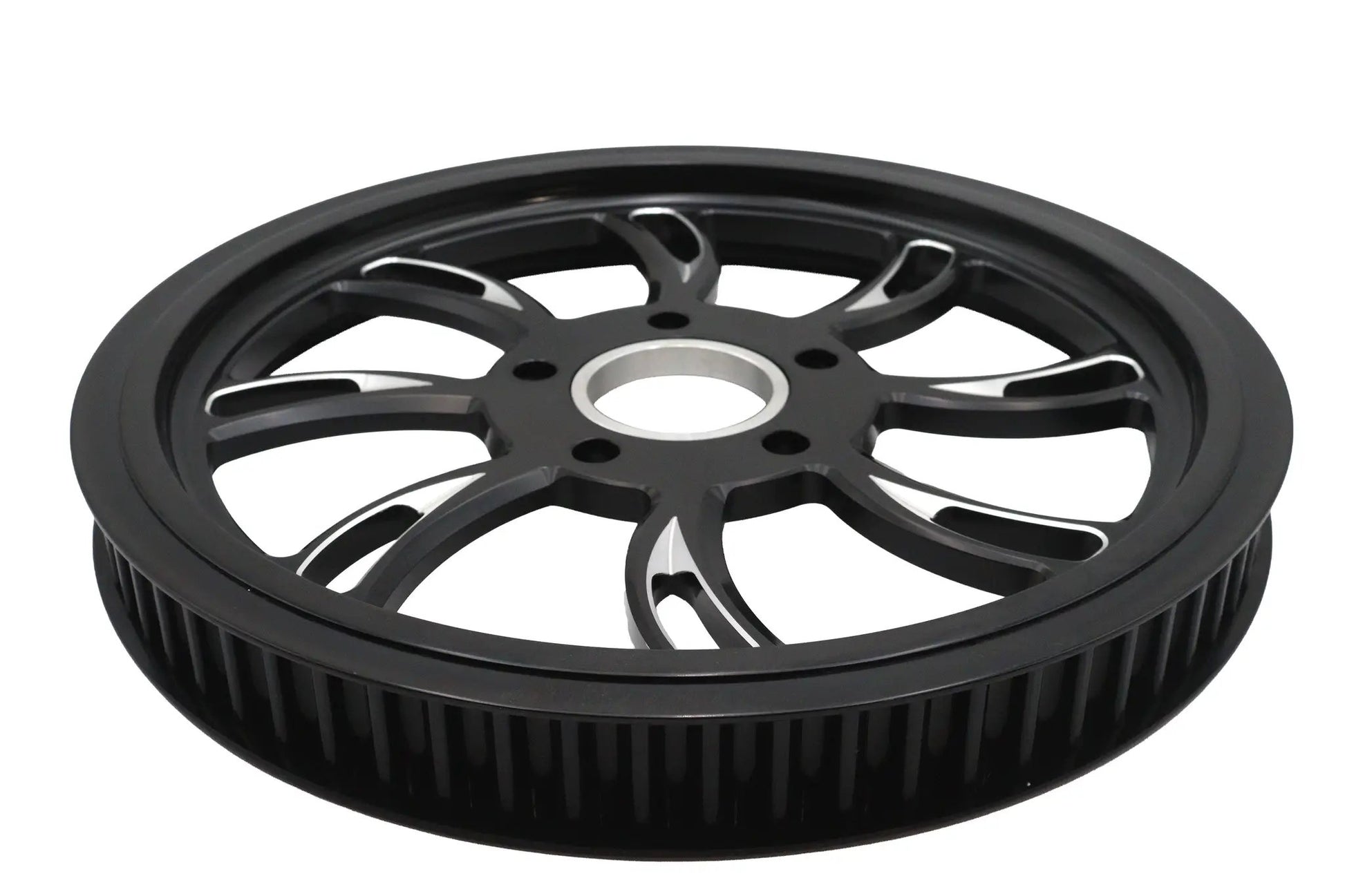 Ultima Vortex Rear Drive Pulley 65 Tooth Black Cut - High-Performance Motorcycle Drive Component by Ultima