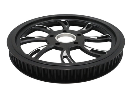 Ultima Vortex Rear Drive Pulley 65 Tooth Black Cut - High-Performance Motorcycle Drive Component by Ultima