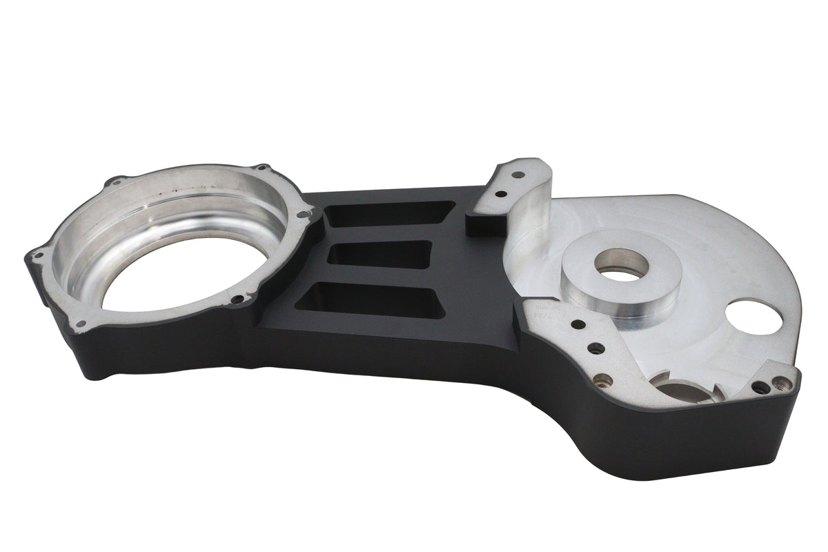 Ultima 2-Inch Belt Drive Billet Motor Plate, Black, Part 58-668